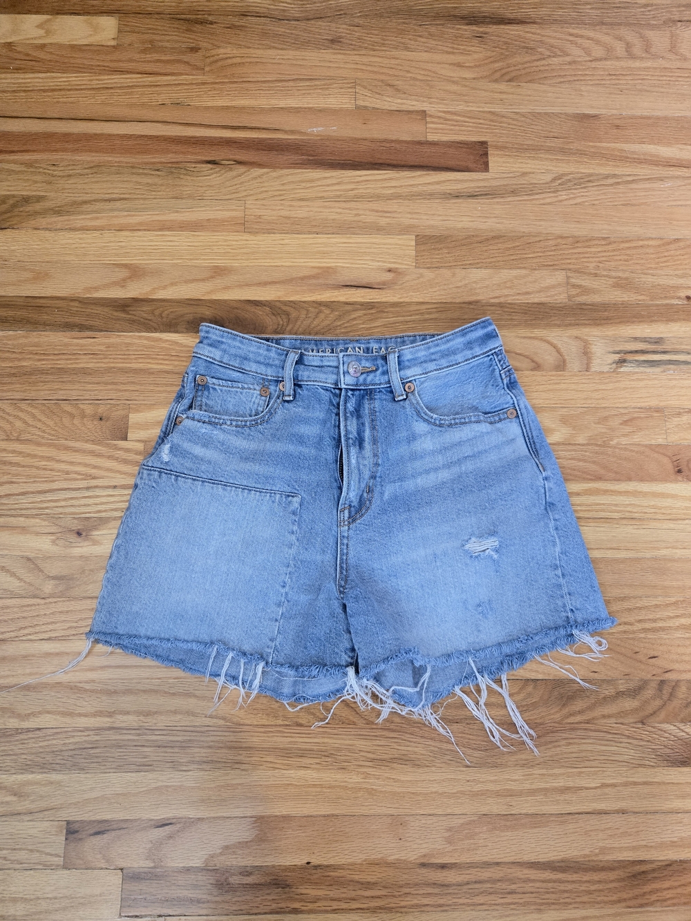 American Eagle Outfitters Light Blue Distressed Denim Cutoff Shorts